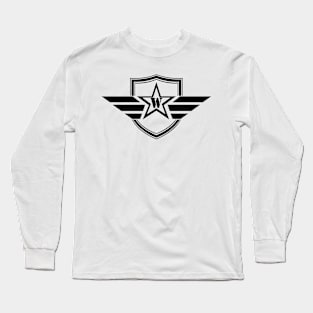Military Army Monogram Initial Letter W Long Sleeve T-Shirt